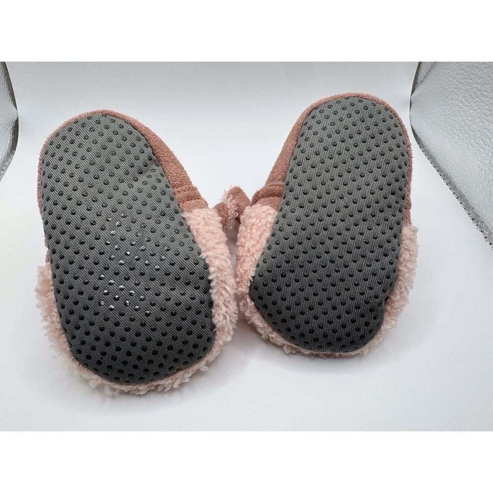 Myggpp Cute Plush Baby Slippers Soft‎ Cozy Infant Booties Non-Slip Shoes 12-18m
